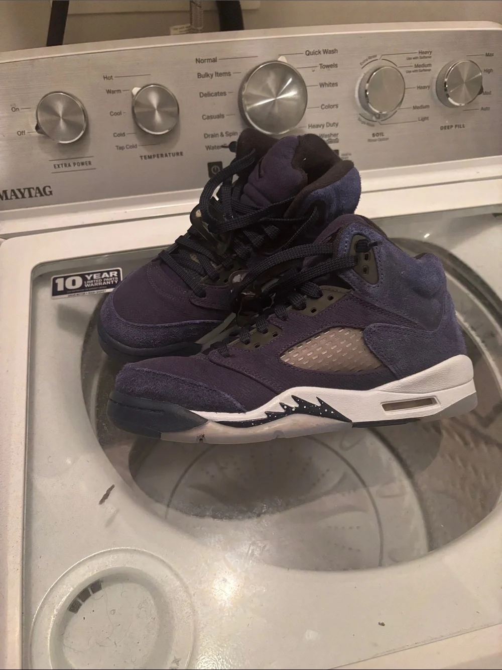 Jordan Kids Navy Purple High-Top Sneakers